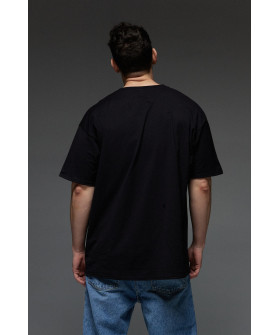 Футболка Aspirine  Oversize чоловіча чорна "Ренген новин"