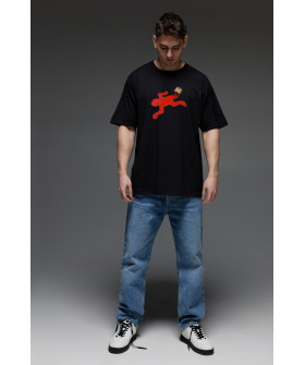 Футболка Aspirine  Oversize чоловіча чорна "Арт"