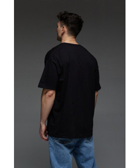 Футболка Aspirine  Oversize чоловіча чорна "Цей момент"