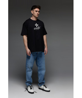 Футболка Aspirine  Oversize чоловіча чорна "Елемент"