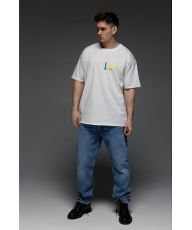 Футболка Aspirine  Oversize чоловіча біла "Я вірю. Я можу"