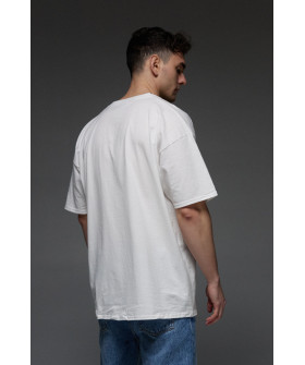 Футболка Aspirine  Oversize чоловіча біла "Цей момент"