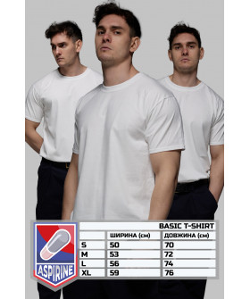 Aspirine pack men's T-shirt set white 3pcs