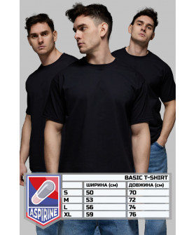 Aspirine pack men's T-shirt set black 3pcs