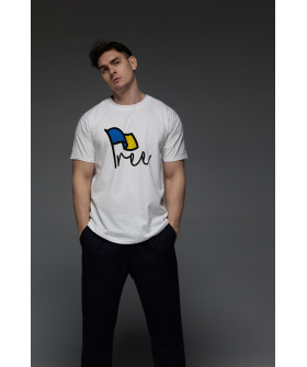 Aspirine men's white T-shirt "Free Ukraine" print