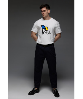 Aspirine men's white T-shirt "Free Ukraine" print
