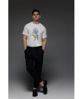 Aspirine men's T-shirt white print "Ukrainian cat"