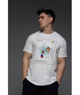 Aspirine men's white patriotic T-shirt "Love is..."