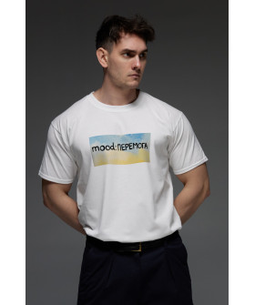 Aspirine men's white patriotic T-shirt "mood: VICTORY"