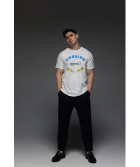 Футболка Aspirine чоловіча біла  "Ukraine will win"