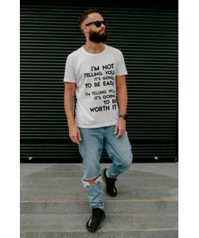 T-shirt Ctrl+ men's white "I'm not telling you..."