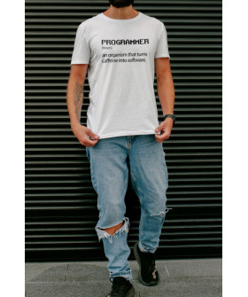T-shirt Ctrl+ men's white "Programmer"