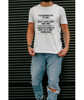 T-shirt Ctrl+ men's white "Programming is..."