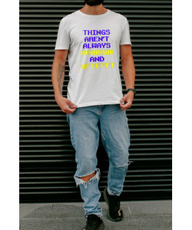 T-shirt Ctrl+ men's white "Things aren`t always..."