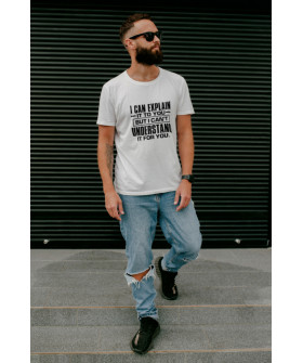 T-shirt Ctrl+ men's white "I can..."