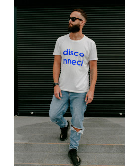 T-shirt Ctrl+ men's white "disconnect"