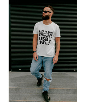 T-shirt Ctrl+ men's white "Life is..."