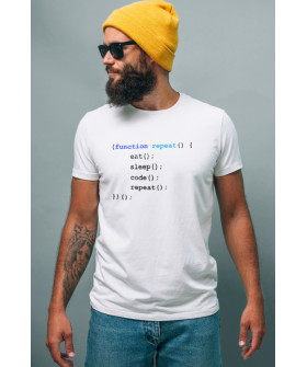 T-shirt Ctrl+ men's white "function repeat..."