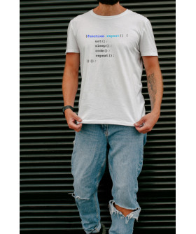 T-shirt Ctrl+ men's white "function repeat..."