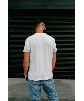 T-shirt Ctrl+ men's white "Answer desk rates..."