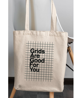 Eco-bag shopper Ctrl+natural "Grids are good for you" 