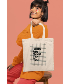 Eco-bag shopper Ctrl+natural "Grids are good for you" 