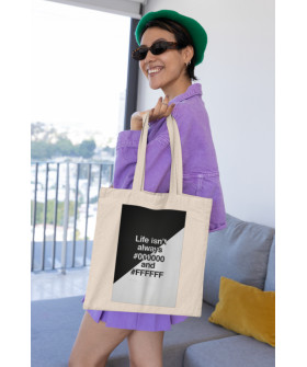 Еко-сумка шопер Ctrl+ натуральний  "Life isn`t always #000000 and #FFFFFF " 