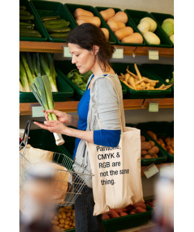 Eco-bag shopper Ctrl+natural "Pantone, CMYK & RGB are not the same thing." 