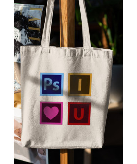 Eco-bag shopper + natural "Ps I Love U" 