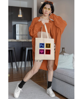 Eco-bag shopper + natural "Ps I Love U" 