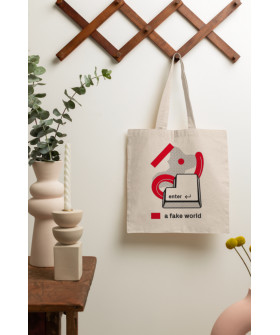 Eco-bag shopper Ctrl+natural "Enter a fake world" 