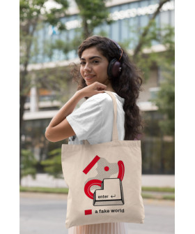 Eco-bag shopper Ctrl+natural "Enter a fake world" 