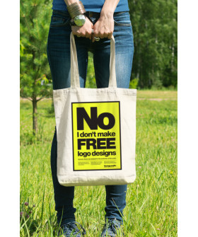 Eco-bag shopper Ctrl+natural "No I don`t make free logo designs" 