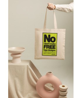 Eco-bag shopper Ctrl+natural "No I don`t make free logo designs" 