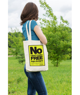 Eco-bag shopper Ctrl+natural "No I don`t make free logo designs" 