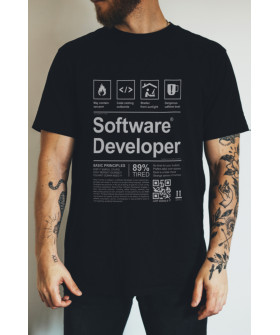 Black T-shirt for men Ctrl+ "Software developer"