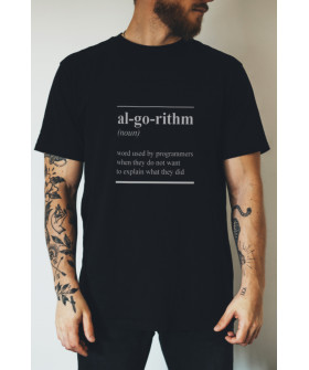 Black men's T-shirt Ctrl+"al-go-rithm"