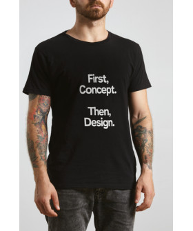 Black men's T-shirt Ctrl+ "First concept, then design."