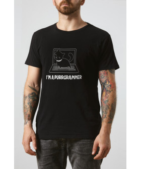 Black men's T-shirt Ctrl+ "I'm a purrgrammer"