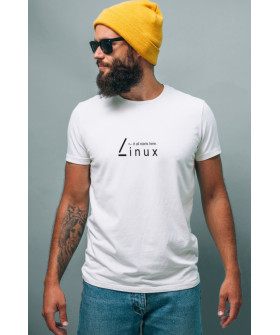 White men's T-shirt Ctrl+"Linux. <__it all starts here"