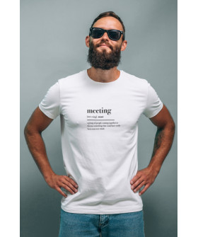 White men's T-shirt Ctrl+"meeting"