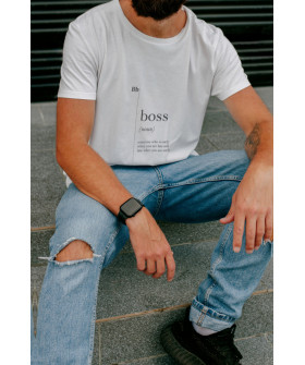 Футболка белая мужская Ctrl+ "boss"