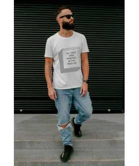 Футболка біла чоловіча Ctrl+ "All these open windows, but no fresh air"