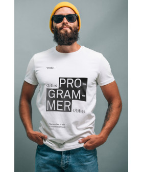 White men's T-shirt Ctrl+"Programmer"