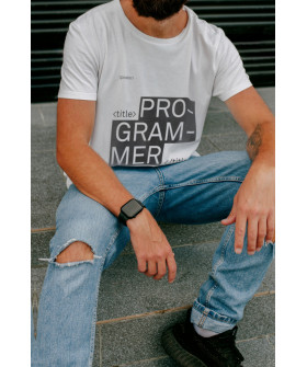 Футболка белая мужская Ctrl+ "Programmer"