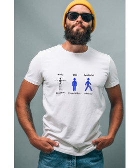 White men's T-shirt Ctrl+"Structure. Presentation. Behavior"