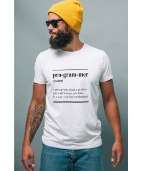 White men's T-shirt Ctrl+"pro-gram-mer"