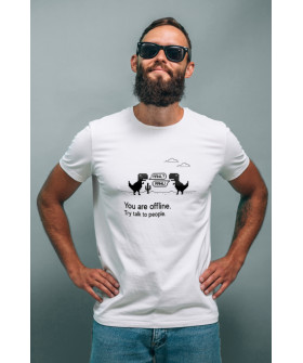 T-shirt white men's Ctrl+"You are offline. Try to talk to people"