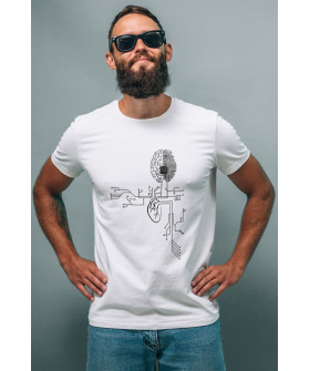 White men's T-shirt Ctrl+ "Engineering brain"