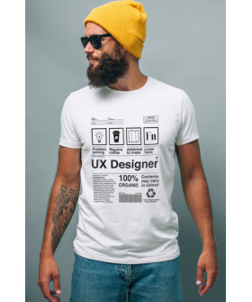 White men's T-shirt Ctrl+"UX designer"